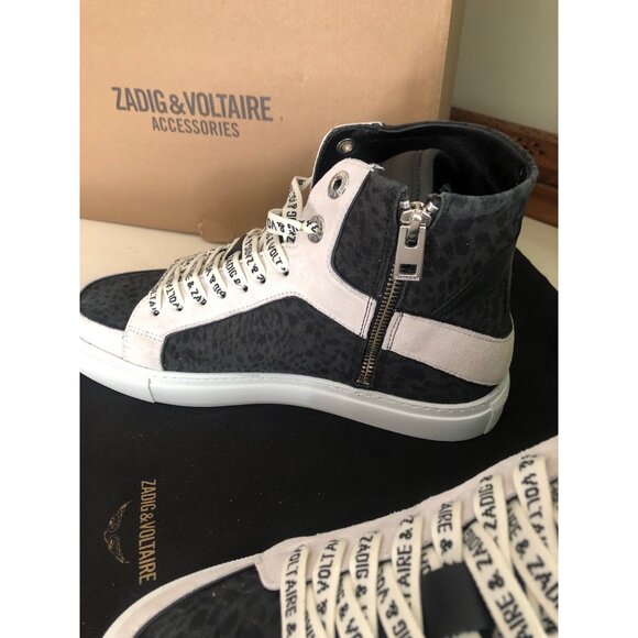 NIB ZADIG & VOLTAIRE High Flash High-top Sneakers SIZE 39 / US 8 - Picture 8 of 15
